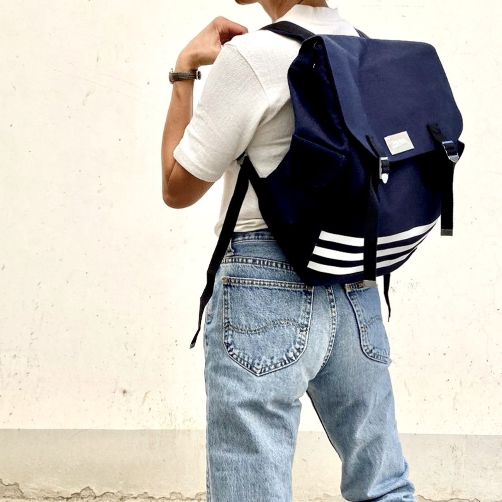 NWOT Jean Paul Gaultier Stylish Canvas Navy Blue Backpack Unisex